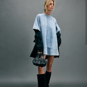 Free People Blue Denim Mini Dress